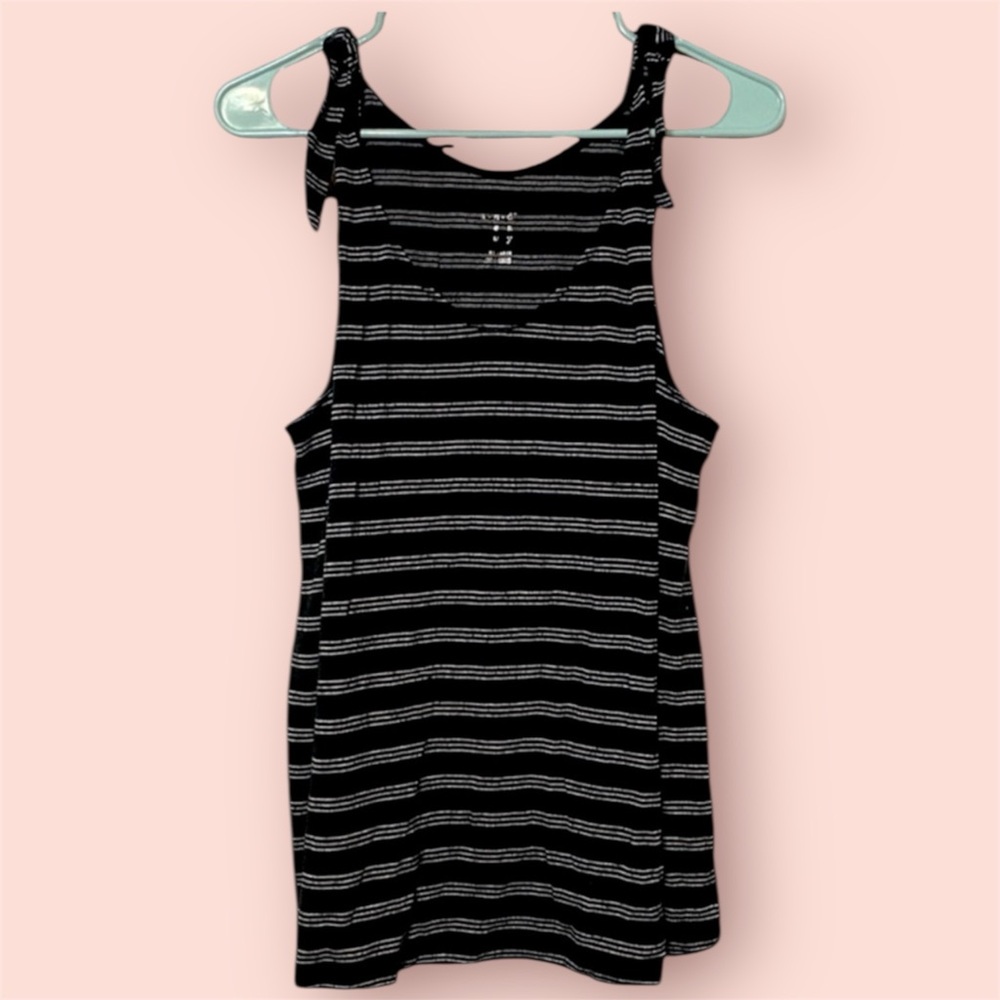 a new day Faux Tie-Shoulder Striped Tank Top
